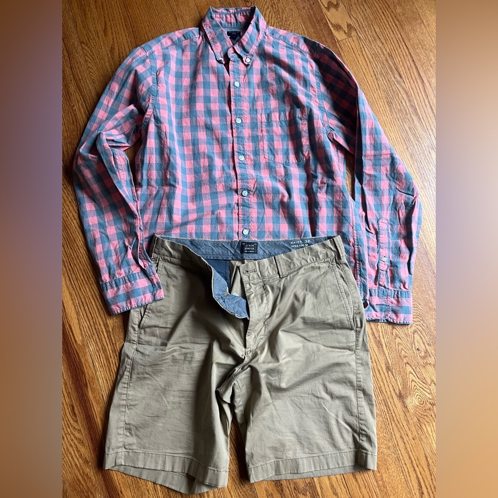 J.Crew Bundle - Men’s button down shirt & dress shorts